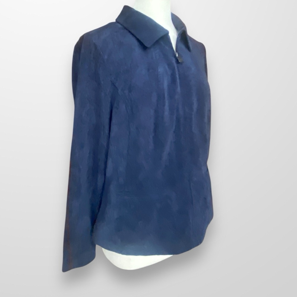 CJ Banks Womens Size X  14W Jacket Lightweight Blue‎ Microfiber Casual NEW - Picture 3 of 9
